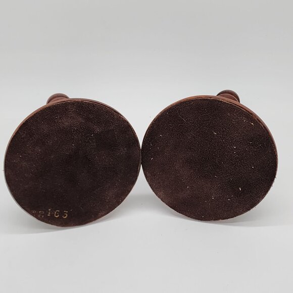 Vintage Wooden Candlestick Holder Large Smooth Design Pair Set of 2 12" - Picture 8 of 12